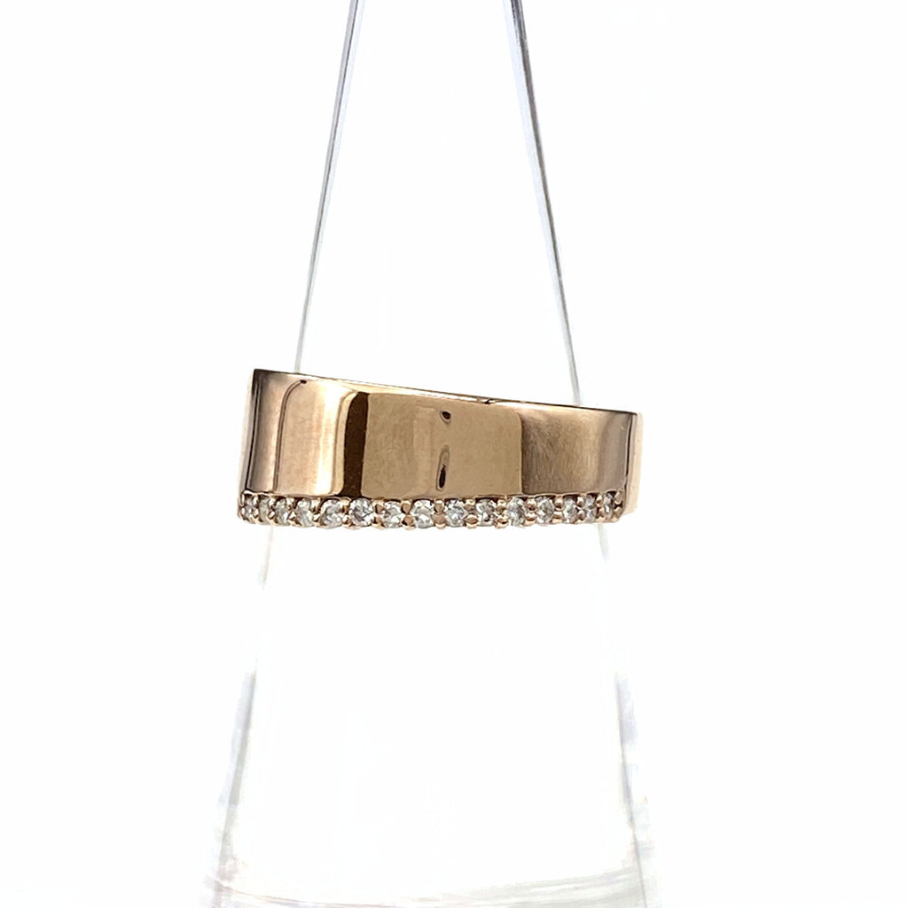 メレダイヤ デザインリング PG ピンクゴールド 指輪 リング 12号 K18 PG ダイヤモンド レディース 【中古】nbjwl