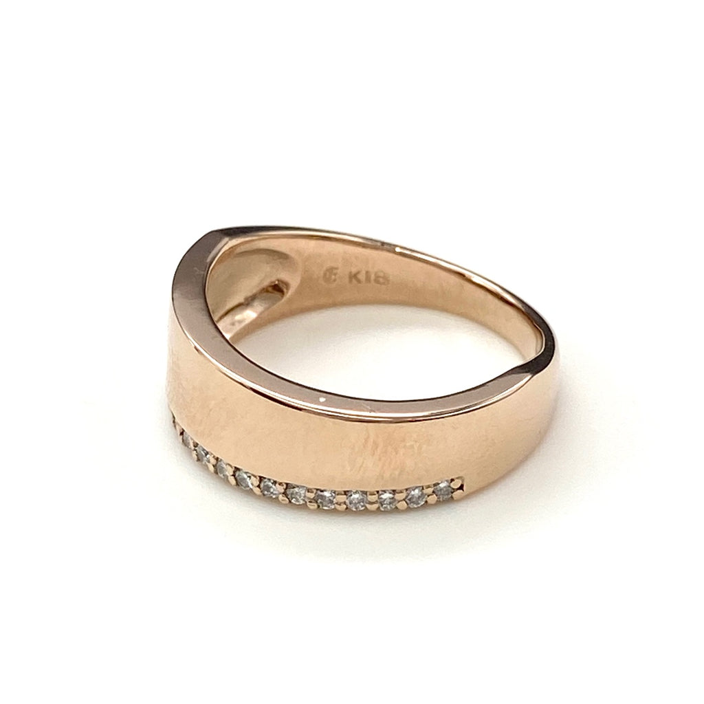 メレダイヤ デザインリング PG ピンクゴールド 指輪 リング 12号 K18 PG ダイヤモンド レディース 【中古】nbjwl