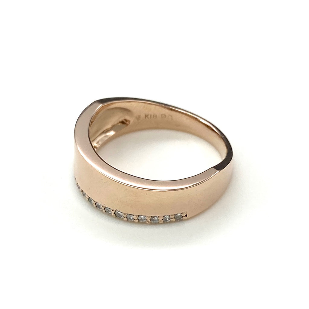 メレダイヤ デザインリング PG ピンクゴールド 指輪 リング 12号 K18 PG ダイヤモンド レディース 【中古】nbjwl