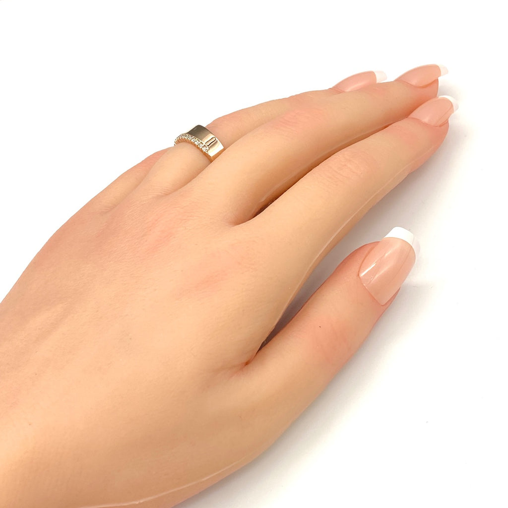 メレダイヤ デザインリング PG ピンクゴールド 指輪 リング 12号 K18 PG ダイヤモンド レディース 【中古】nbjwl