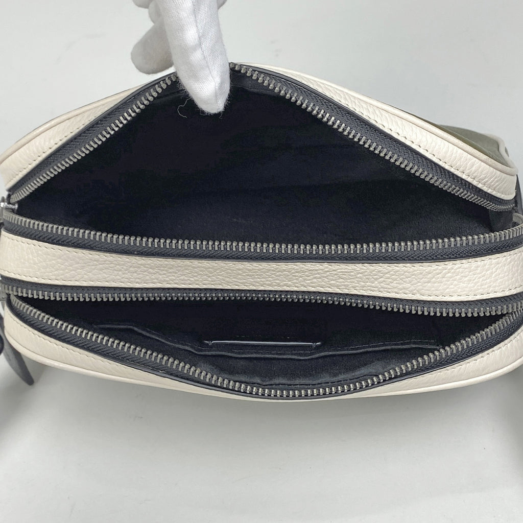 コーチ ロゴ ショルダーバッグ ホース アンド キャリッジ 斜め掛け カーキ ショルダーバッグ レザー グリーン 3041 レディース 【中古】brbag