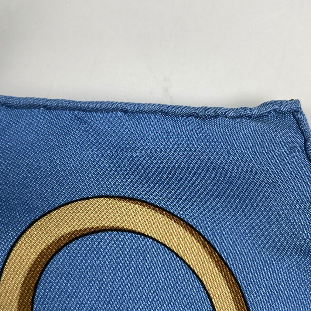 エルメス カレ 90 LES PONTS DE PARIS パリの橋 スカーフ シルク ライトブルー ホワイト レディース 【中古】brbag