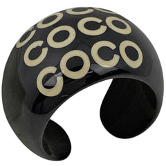 シャネル ロゴ リング ココマーク COCO リング 12.5号 プラスチック ブラック レディース 【中古】 bracc