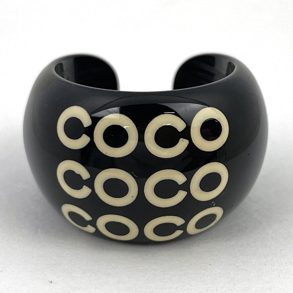 シャネル ロゴ リング ココマーク COCO リング 12.5号 プラスチック ブラック レディース 【中古】 
 ラッピング可