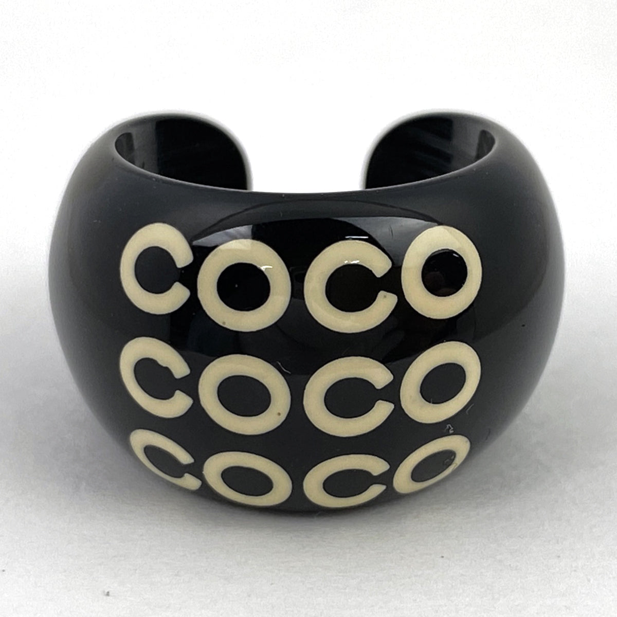 CHANEL シャネル　ココマーク　ロゴ　レザー　リング　11~12号　箱付 バイセル公式】シャネル ロゴ リング ココマーク COCO リング