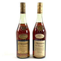 2本 ヘネシー Hennessy VSOP ゴールドラベル スリムボトル グリーンボトル コニャック 700ml ブランデー セット 【古酒】