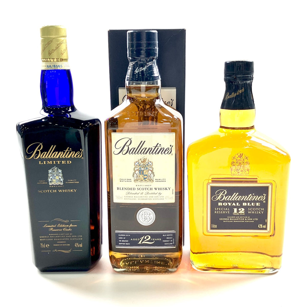 バランタイン Ballantines リミテッド ブルーボトル 12年 青キャップ 12年 ロイヤルブルー スコッチ 750ml ウイスキー セット 【古酒】