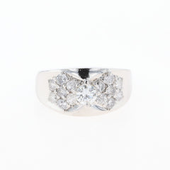 メレダイヤ デザインリング プラチナ 指輪 リング 9.5号 Pt900 ダイヤモンド レディース 【中古】nbjwl