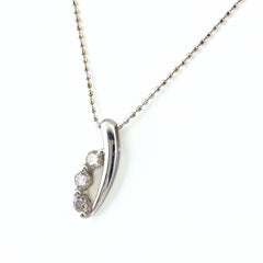メレダイヤ デザインネックレス WG ホワイトゴールド ペンダント ネックレス K18 WG ダイヤモンド レディース 【中古】nbjwl