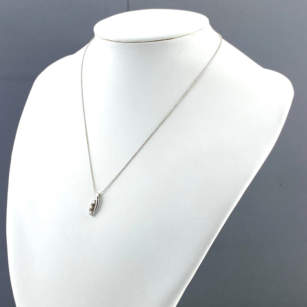 メレダイヤ デザインネックレス WG ホワイトゴールド ペンダント ネックレス K18 WG ダイヤモンド レディース 【中古】nbjwl