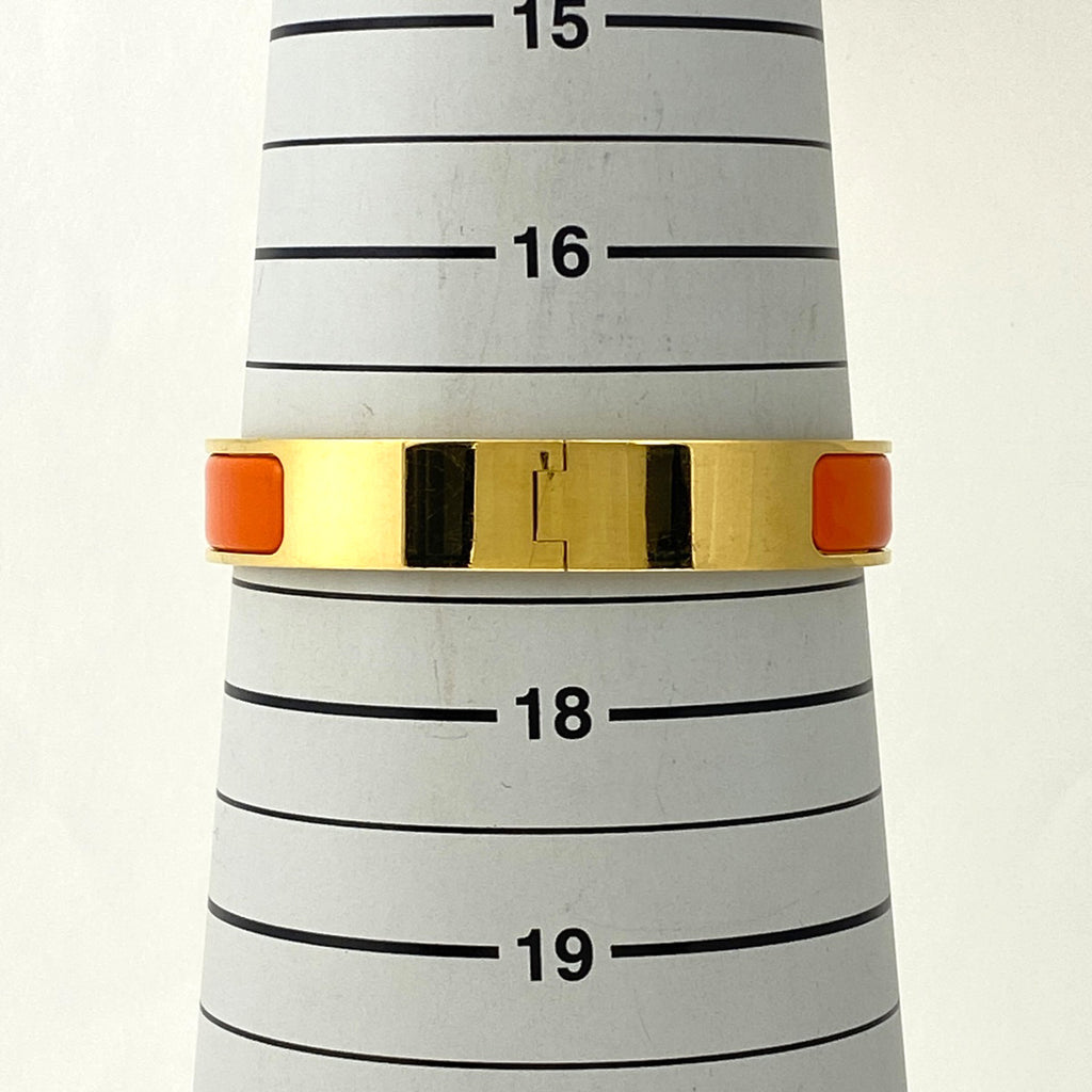 エルメス クリッククラック PM 腕輪 Hロゴ バングル GP ゴールド オレンジ レディース 【中古】bracc