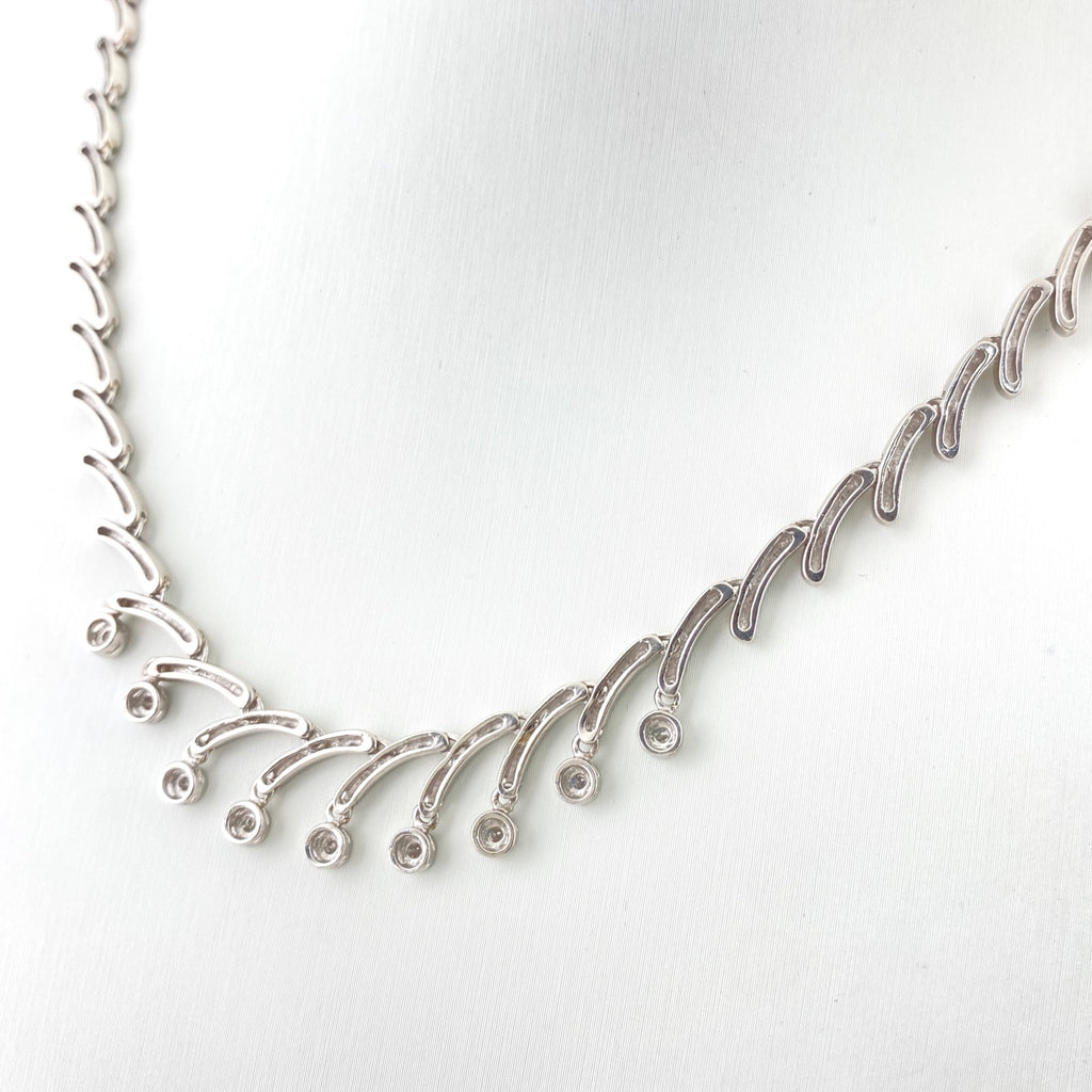 メレダイヤ デザインネックレス プラチナ ネックレス Pt850 ダイヤモンド レディース 【中古】nbjwl
