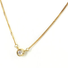 メレダイヤ デザインネックレス YG イエローゴールド ペンダント ネックレス K18 ダイヤモンド レディース 【中古】nbjwl