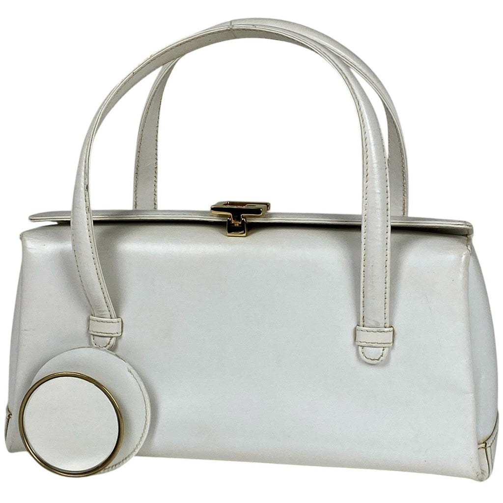グッチ ロゴ ハンドバッグ オールドグッチ 00014480539 ハンドバッグ レザー ホワイト レディース 【中古】 brbag