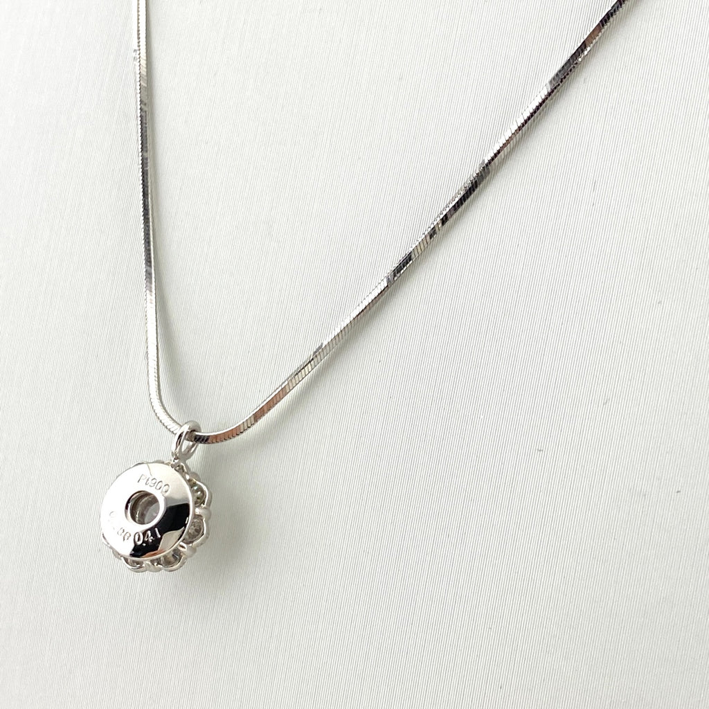 ダイヤモンド デザインネックレス プラチナ ペンダント メレダイヤ ネックレス Pt900 Pt850 ダイヤモンド レディース 【中古】nbjwl