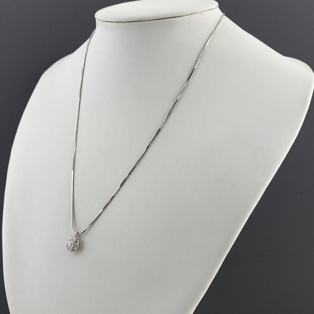 ダイヤモンド デザインネックレス プラチナ ペンダント メレダイヤ ネックレス Pt900 Pt850 ダイヤモンド レディース 【中古】nbjwl