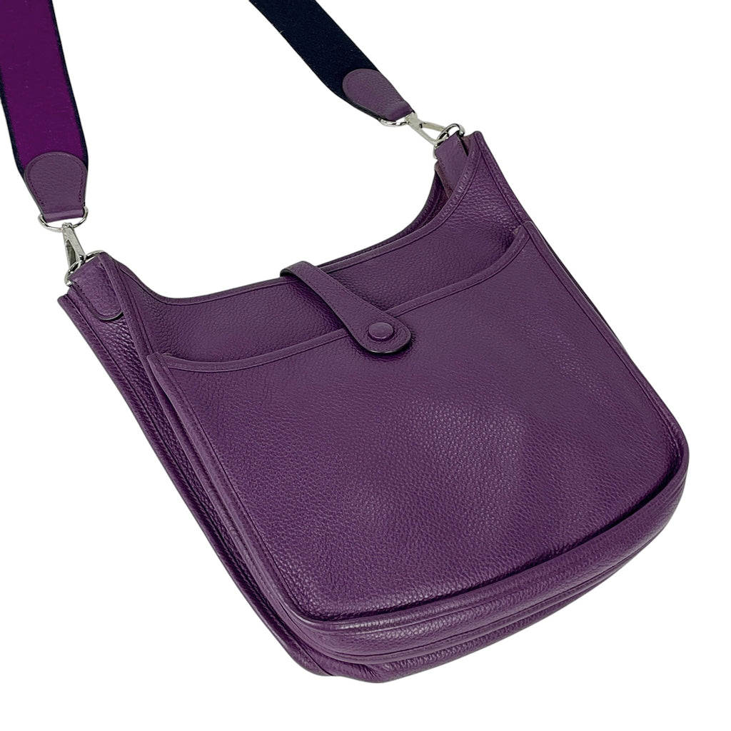 【在庫一掃】 エルメス エヴリン 3 PM パンチング Hロゴ ショルダーバッグ トリヨンクレマンス パープル □P レディース 【中古】 brbag