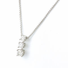 トリロジー メレダイヤ デザインネックレス プラチナ ペンダント ネックレス Pt900 Pt850 ダイヤモンド レディース 【中古】brjwl