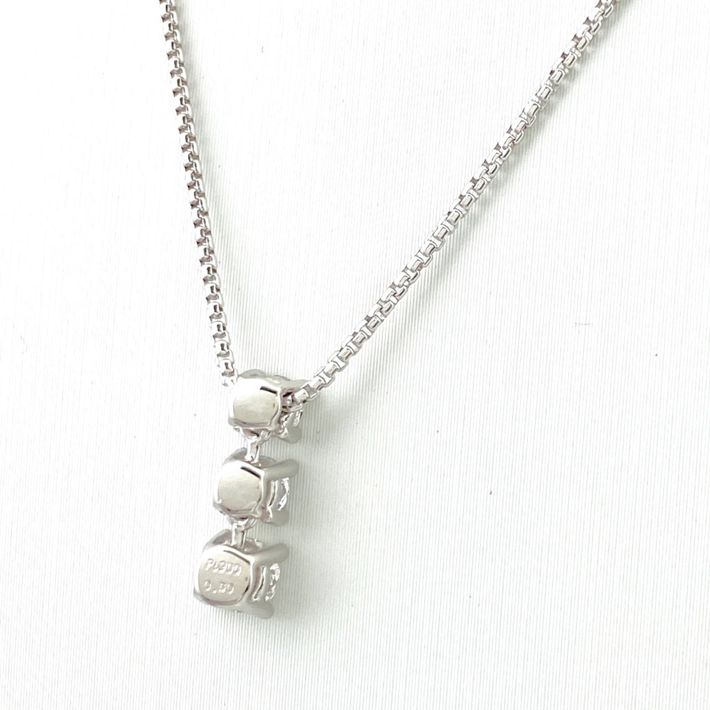 トリロジー メレダイヤ デザインネックレス プラチナ ペンダント ネックレス Pt900 Pt850 ダイヤモンド レディース 【中古】brjwl
