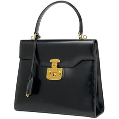 グッチ レディロック ハンドバッグ 0004060258 2WAY ショルダーバッグ ハンドバッグ レザー ブラック レディース 【中古】 brbag