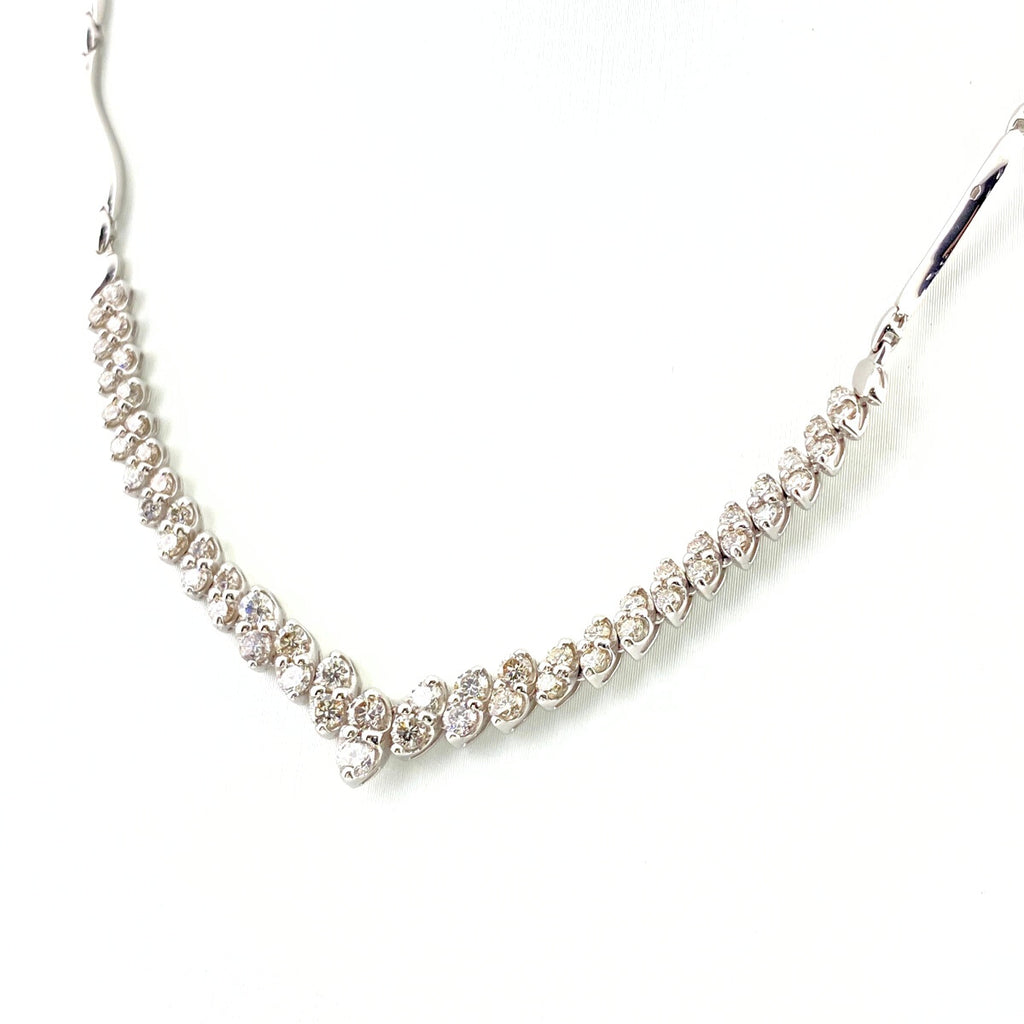 メレダイヤ デザインネックレス WG ホワイトゴールド ネックレス K18 WG レディース 【中古】nbjwl