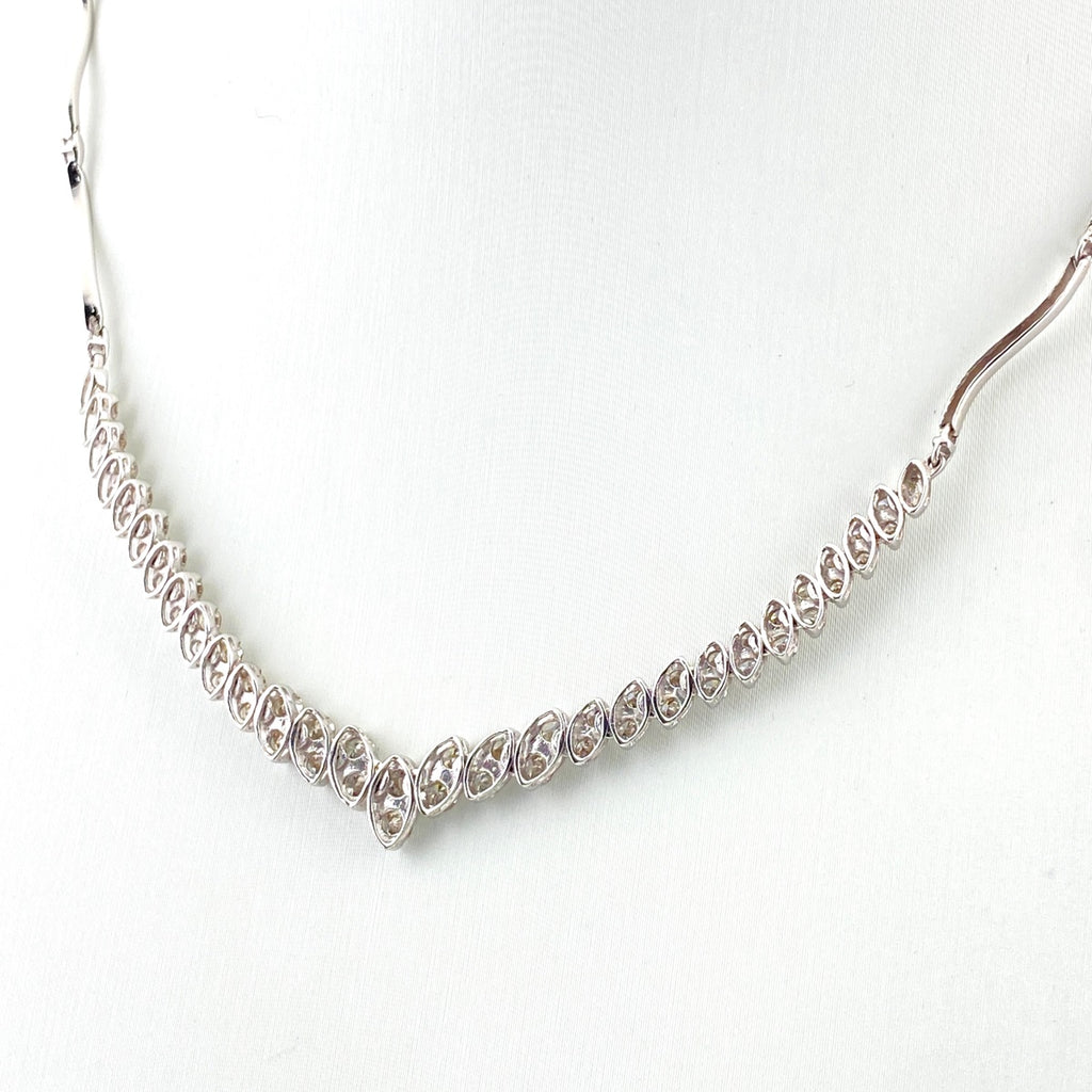 メレダイヤ デザインネックレス WG ホワイトゴールド ネックレス K18 WG レディース 【中古】nbjwl