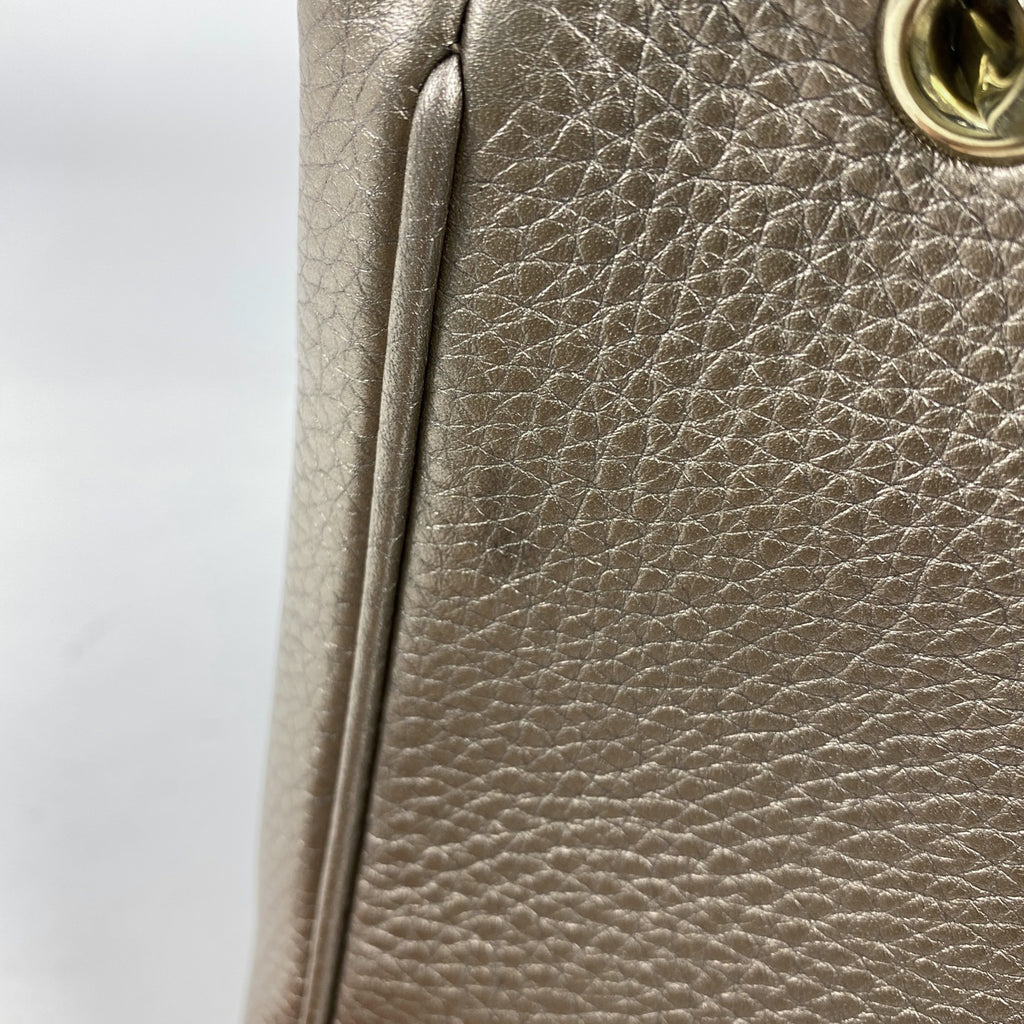 グッチ バンブー ハンドバッグ 2WAY ショルダーバッグ ミニショッパー ハンドバッグ レザー ブロンズ 368823 レディース 【中古】brbag
