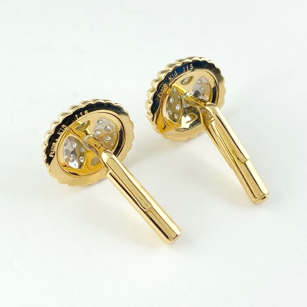 【在庫一掃】 メレダイヤ デザインカフス YG イエローゴールド プラチナ カフス K18 Pt900 ダイヤモンド メンズ 【中古】 nbjwl