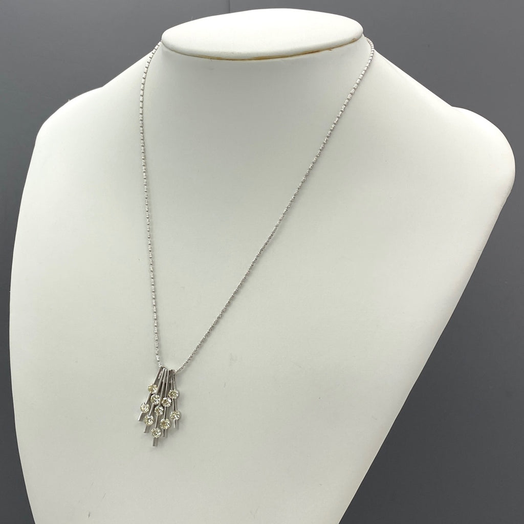 メレダイヤ デザインネックレス WG ホワイトゴールド ネックレス 750 K18 WG レディース 【中古】nbjwl
