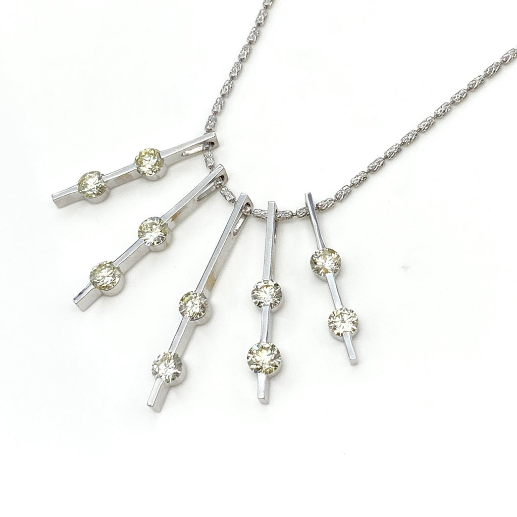 メレダイヤ デザインネックレス WG ホワイトゴールド ネックレス 750 K18 WG レディース 【中古】nbjwl