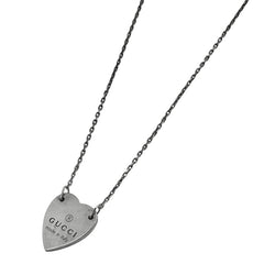 グッチ ロゴ ネックレス ハートモチーフ ネックレス シルバー925 シルバー レディース 【中古】 bracc