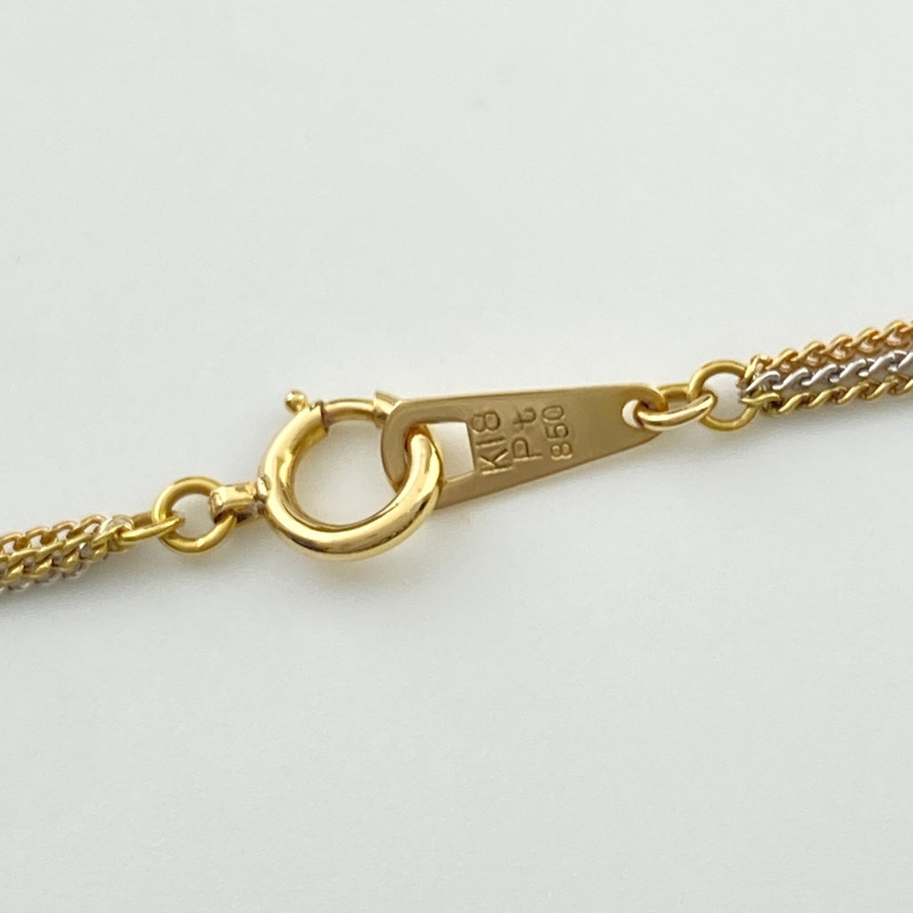 メレダイヤ デザインネックレス YG イエローゴールド プラチナ ペンダント ネックレス K18 Pt850 ダイヤモンド レディース 【中古】nbjwl