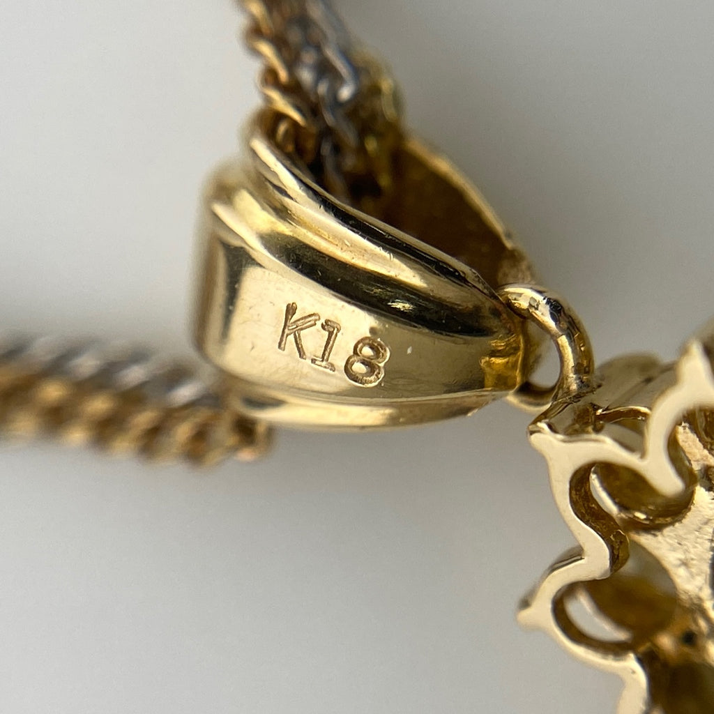 メレダイヤ デザインネックレス YG イエローゴールド プラチナ ペンダント ネックレス K18 Pt850 ダイヤモンド レディース 【中古】nbjwl