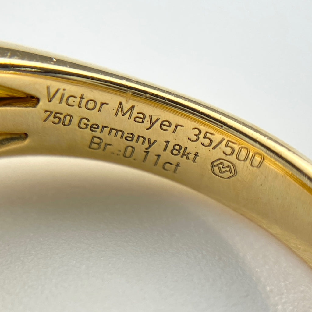 【在庫一掃】 ヴィクター マイヤー Victor Mayer メレダイヤ デザインリング YG イエローゴールド 指輪 リング 9号 750 ダイヤモンド レディース 【中古】 
 ラッピング可