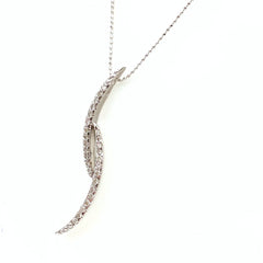 メレダイヤ デザインネックレス WG ホワイトゴールド ペンダント ネックレス K18 WG ダイヤモンド レディース 【中古】nbjwl