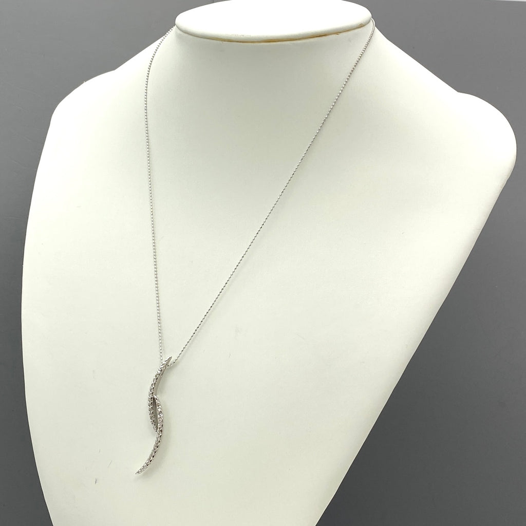 メレダイヤ デザインネックレス WG ホワイトゴールド ペンダント ネックレス K18 WG ダイヤモンド レディース 【中古】nbjwl