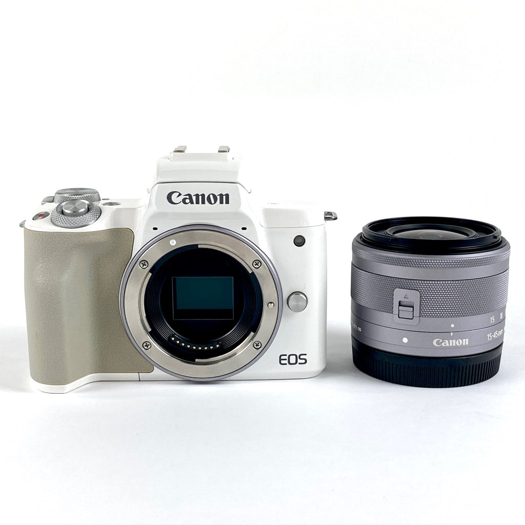 キヤノン Canon EOS Kiss M EF-M 15-45 IS STM レンズキット ホワイト デジタル ミラーレス 一眼カメラ 【中古】