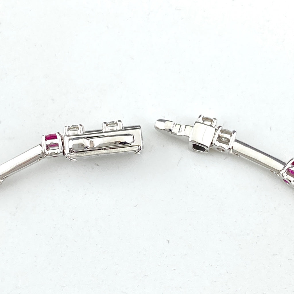 タサキ ルビー デザインブレスレット WG ホワイトゴールド 腕輪 メレダイヤ ダイヤモンド ブレスレット K18 WG ルビー レディース 【中古】brjwl