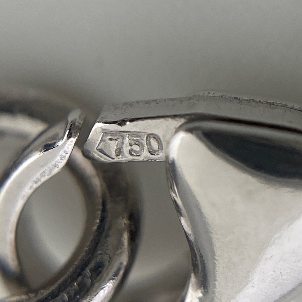 ハートモチーフ デザインネックレス WG ホワイトゴールド ペンダント メレダイヤ ダイヤモンド ネックレス K18 WG 750 レディース 【中古】nbjwl