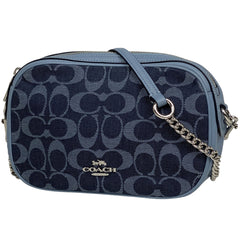 コーチ シグネチャー チェーン ショルダーバッグ 斜め掛け デニム ショルダーバッグ キャンバス ブルー F25878 レディース 【中古】 brbag