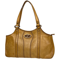 グッチ ロゴ ハンドバッグ ショルダーバッグ ハンドバッグ レザー キャメル 124255 レディース 【中古】 brbag