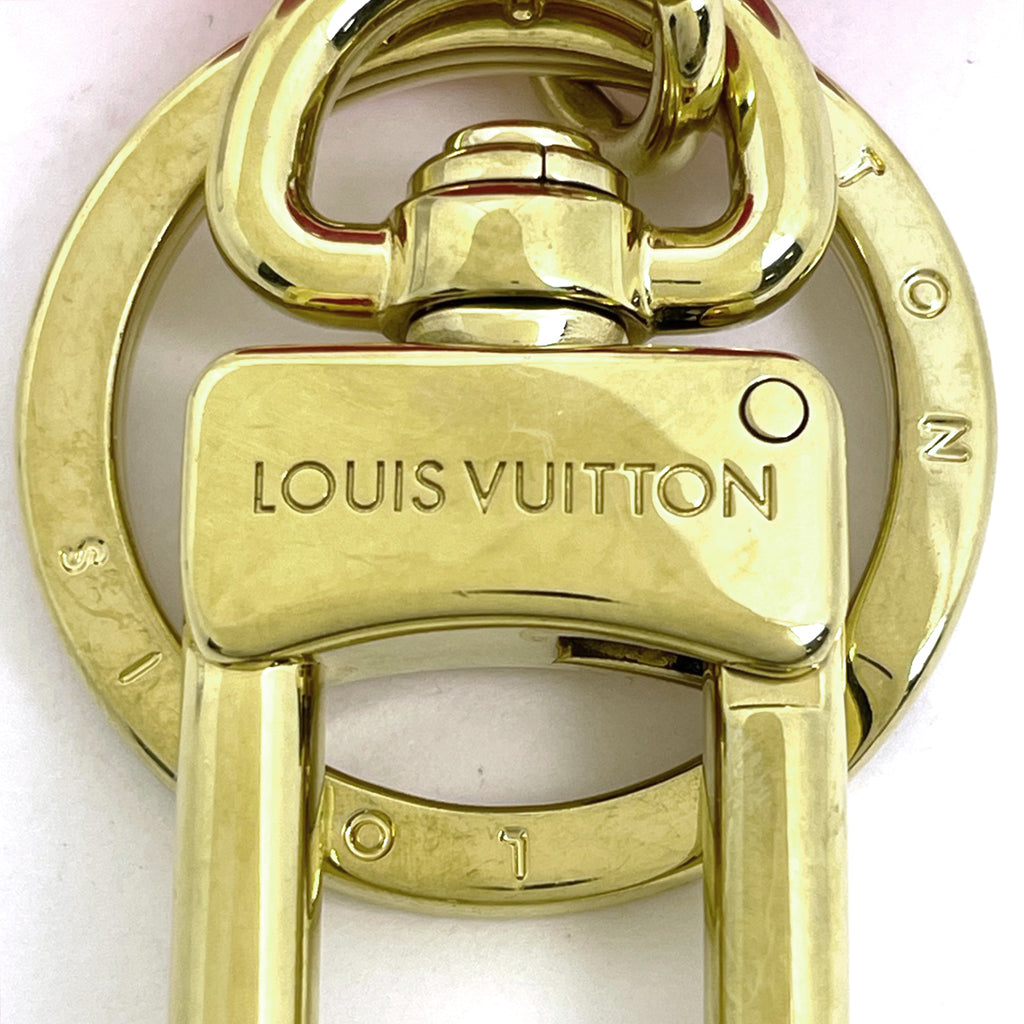 ルイ・ヴィトン ポルト クレ LV ビラブド バッグチャーム ハート キーホルダー GP ゴールド ピンク M01008 レディース 【中古】 ラッピング可