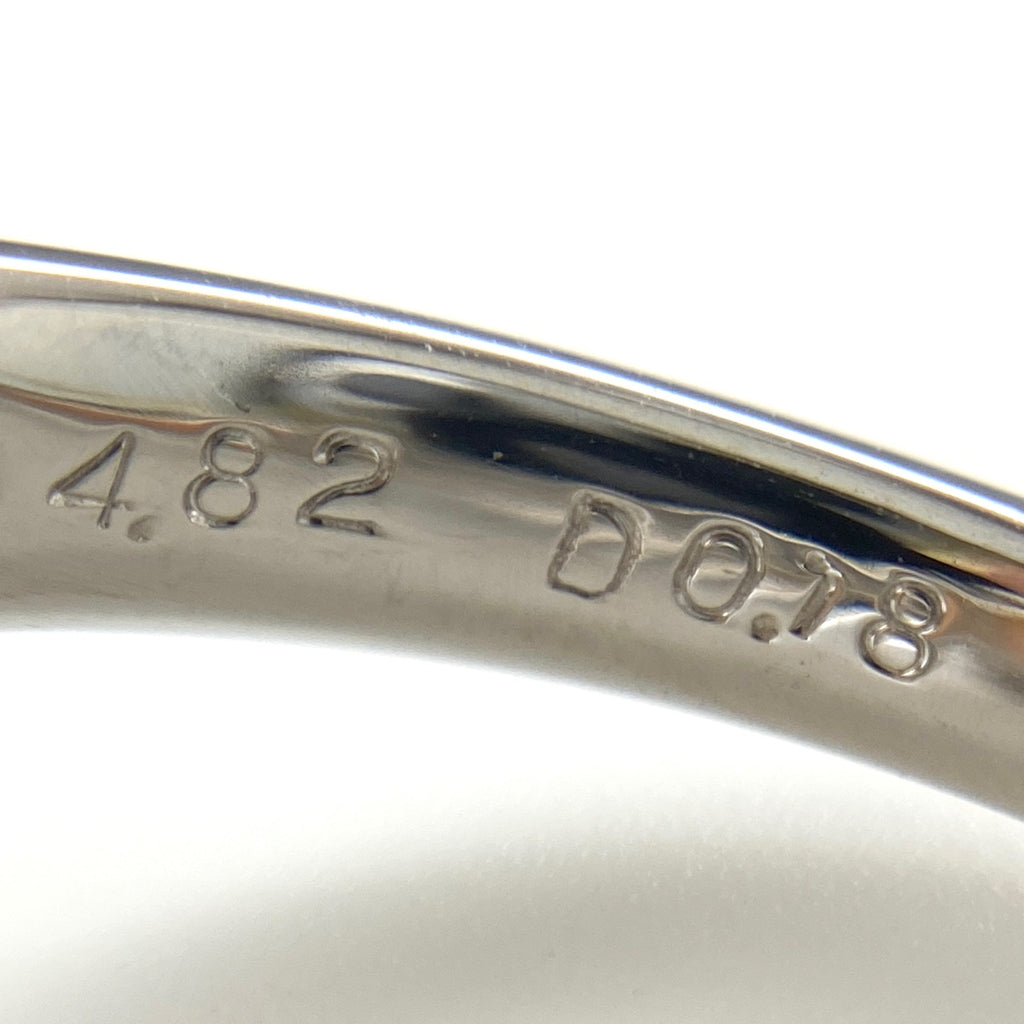 オパール デザインリング プラチナ 指輪 メレダイヤ リング 11号 Pt900 オパール ダイヤモンド レディース 【中古】nbjwl