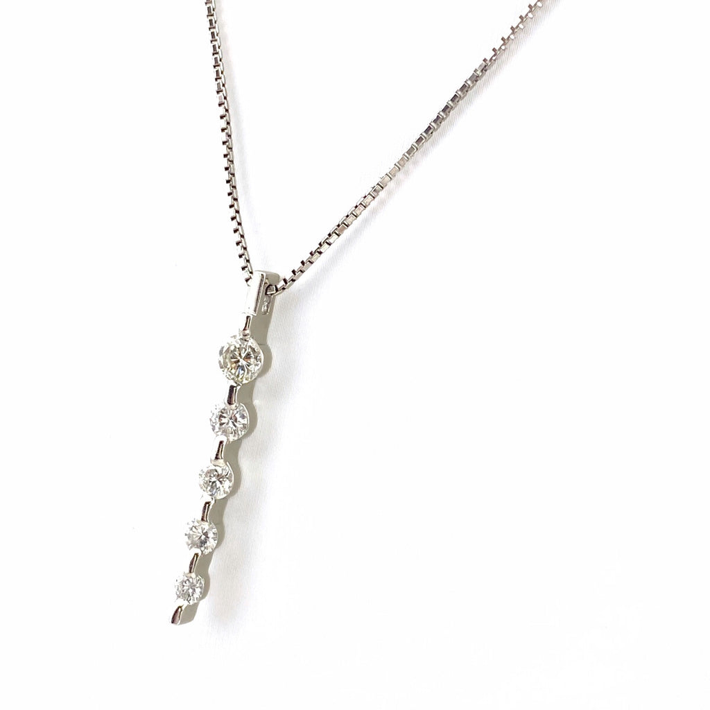 メレダイヤ デザインネックレス プラチナ ペンダント ネックレス Pt900 Pt850 ダイヤモンド レディース 【中古】nbjwl