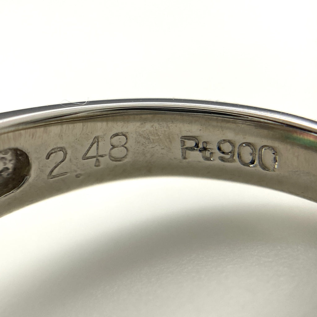 トルマリン デザインリング プラチナ 指輪 メレダイヤ リング 10.5号 Pt900 トルマリン ダイヤモンド レディース 【中古】nbjwl