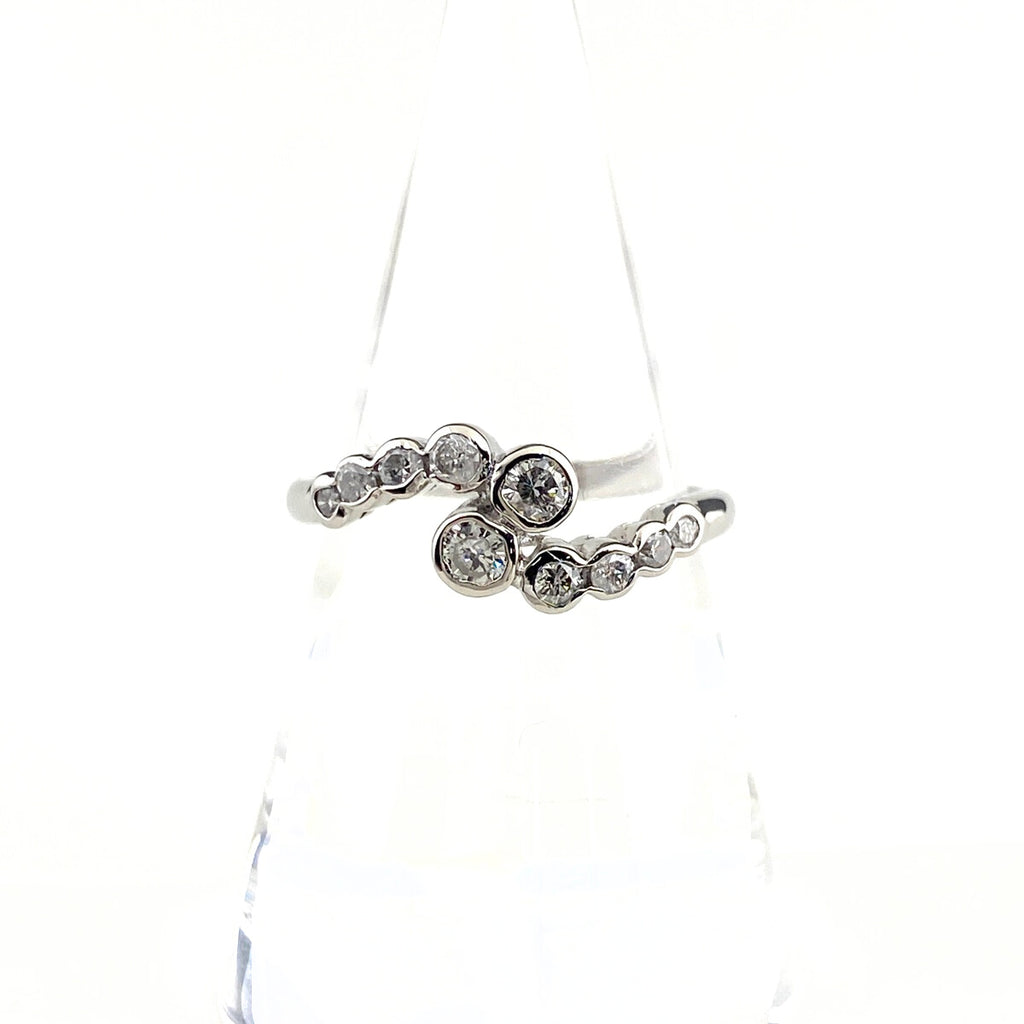 メレダイヤ デザインリング プラチナ 指輪 リング 16号 Pt900 ダイヤモンド レディース 【中古】nbjwl