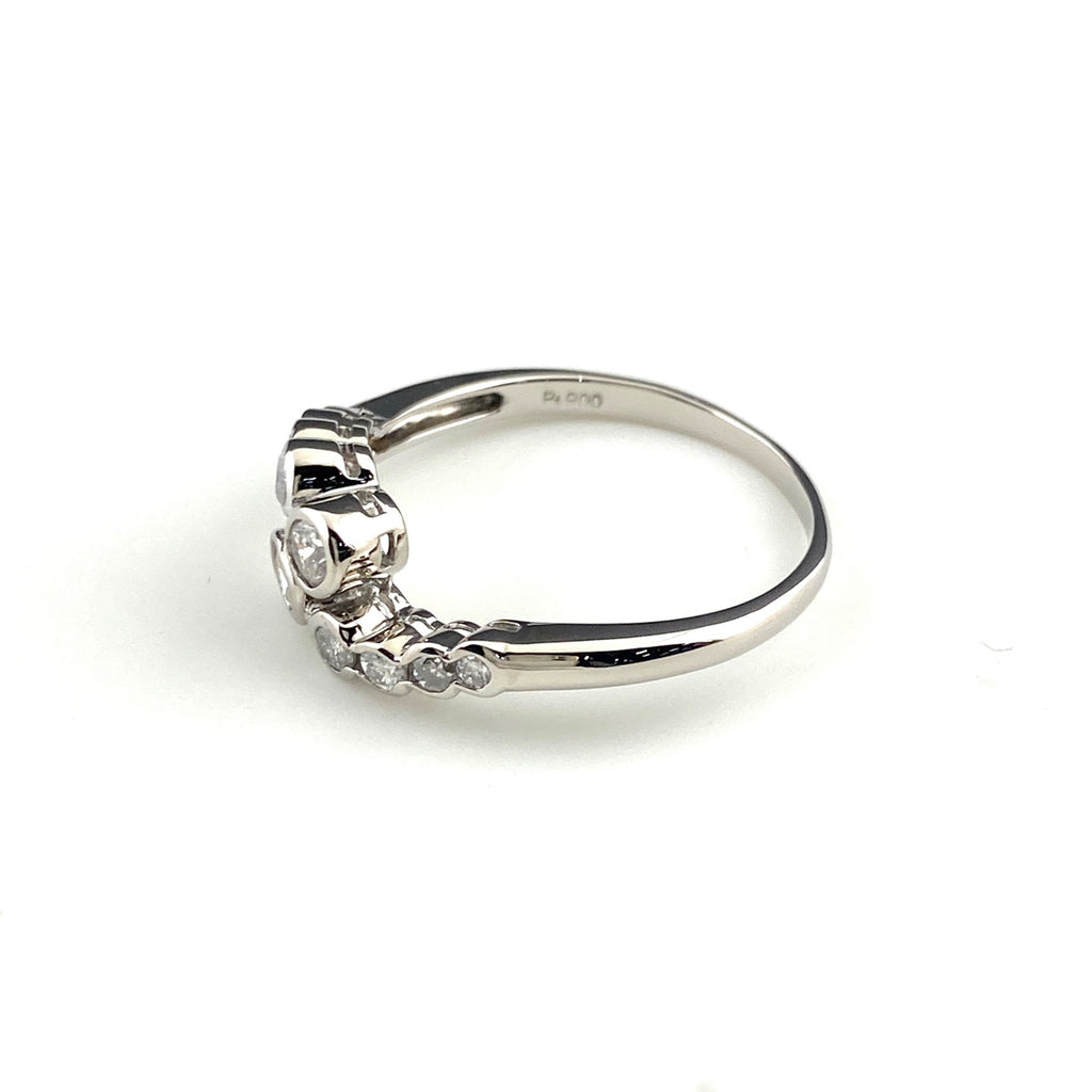 メレダイヤ デザインリング プラチナ 指輪 リング 16号 Pt900 ダイヤモンド レディース 【中古】nbjwl