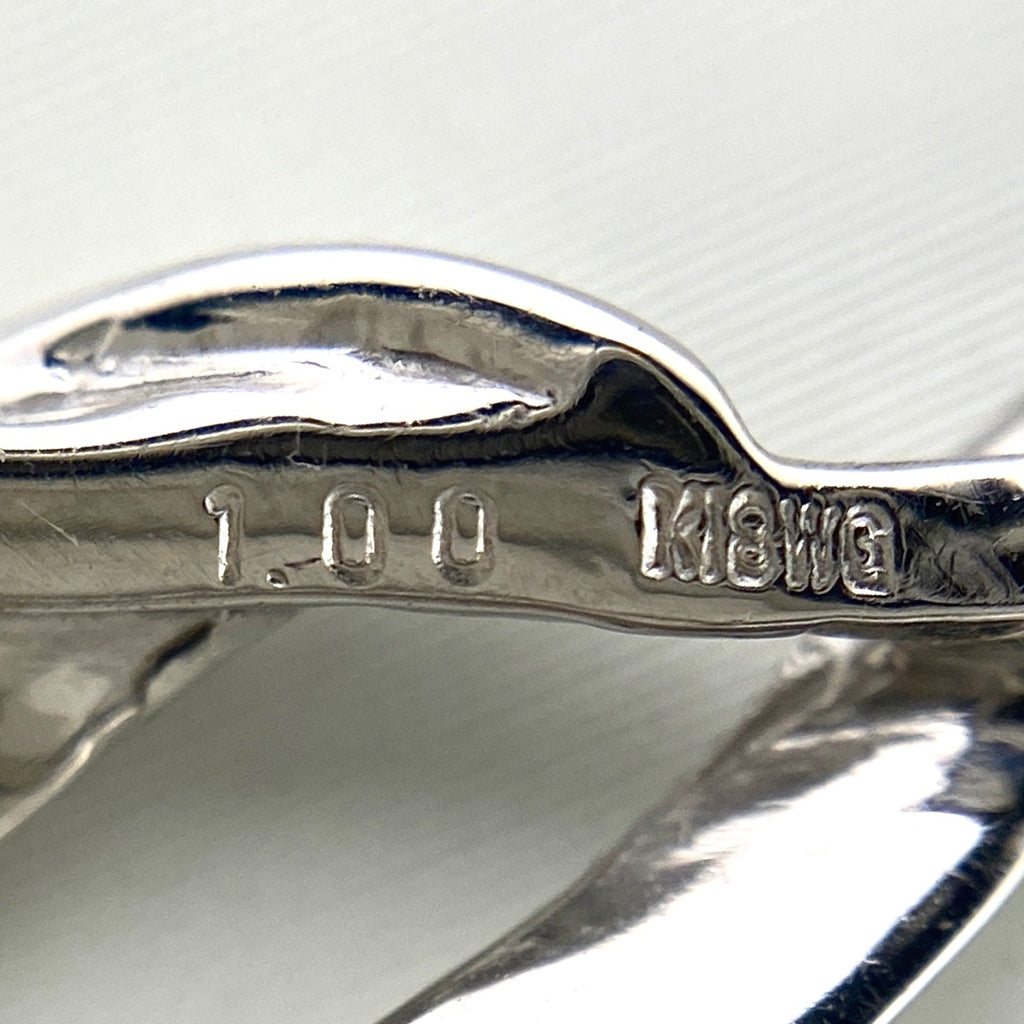 メレダイヤ デザインネックレス WG ホワイトゴールド ペンダント ネックレス K18 WG ダイヤモンド レディース 【中古】nbjwl