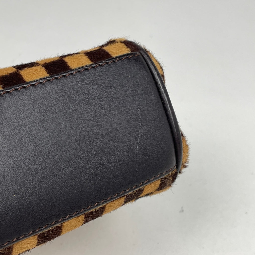 ルイ・ヴィトン ライオン ハラコ 手提げ ハンドバッグ ダミエソバージュ ブラウン M92131 レディース 【中古】 brbag