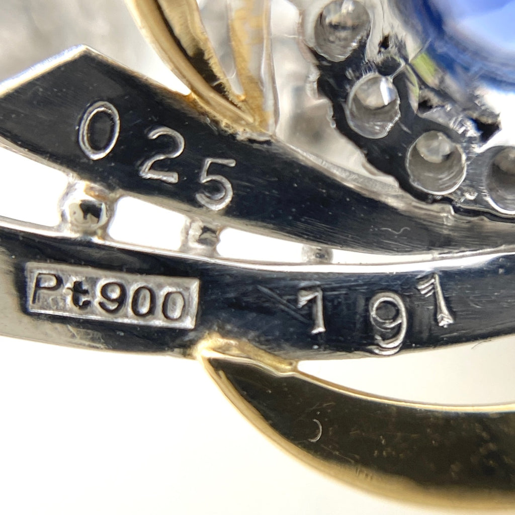 サファイア デザインネックレス プラチナ YG イエローゴールド ペンダント メレダイヤ サファイア ダイヤモンド ネックレス Pt900 K18 Pt850 レディース 【中古】nbjwl